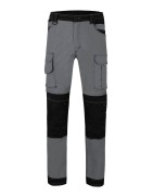 VELILLA-Pantalon stretch bicolore avec poches flottantes, toile canvas