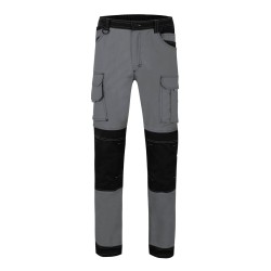 VELILLA-Pantalon stretch bicolore avec poches flottantes, toile canvas