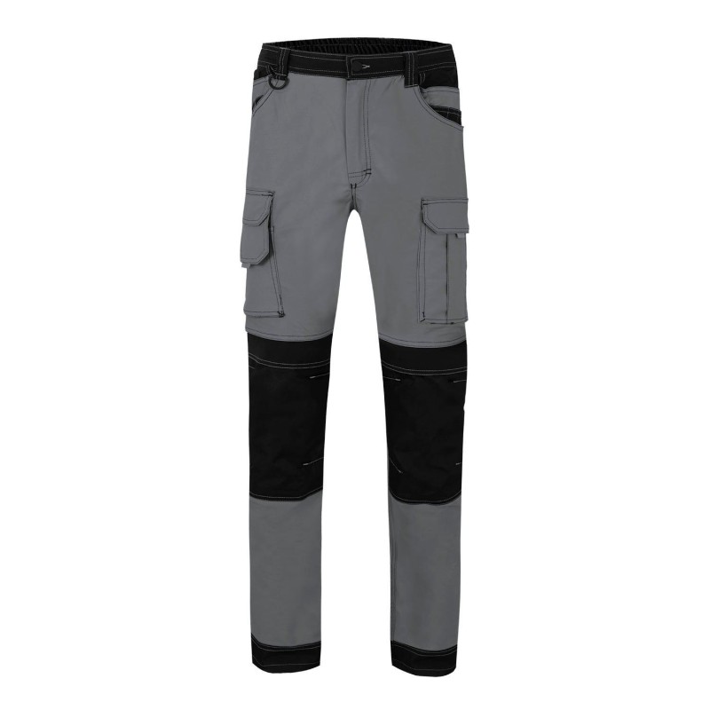 VELILLA-Pantalon stretch bicolore avec poches flottantes, toile canvas