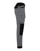 VELILLA-Pantalon stretch bicolore avec poches flottantes, toile canvas