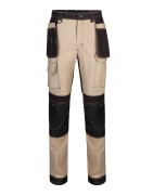 VELILLA-Pantalon stretch bicolore avec poches flottantes, toile canvas