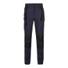 VELILLA-Pantalon stretch bicolore avec poches flottantes, toile canvas