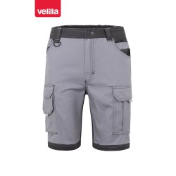 VELILLA-Short avec poches flottantes, tissu canvas stretch bicolore
